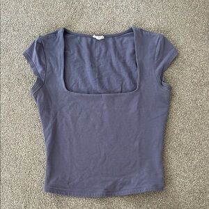 Garage Square Neck Short Sleeve Top - Purple